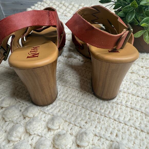KORKS KORK-EASE Wynn Criss Cross Leather Clog Sandals Coral Size 10 - Picture 11 of 15